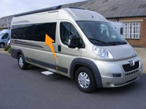 CLEARANCE Ducato/Boxer/Relay O/S/F Sliding Window in Privacy Tint (MWB/LWB/Extra LWB) - Dimples & Blemish
